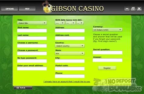 gibson casino bonus codes